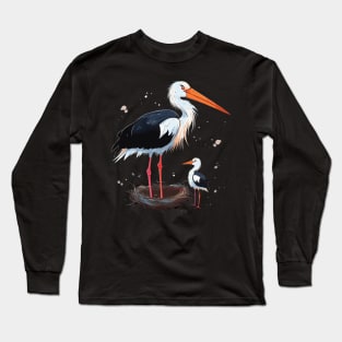 Stork Coloring Book Long Sleeve T-Shirt